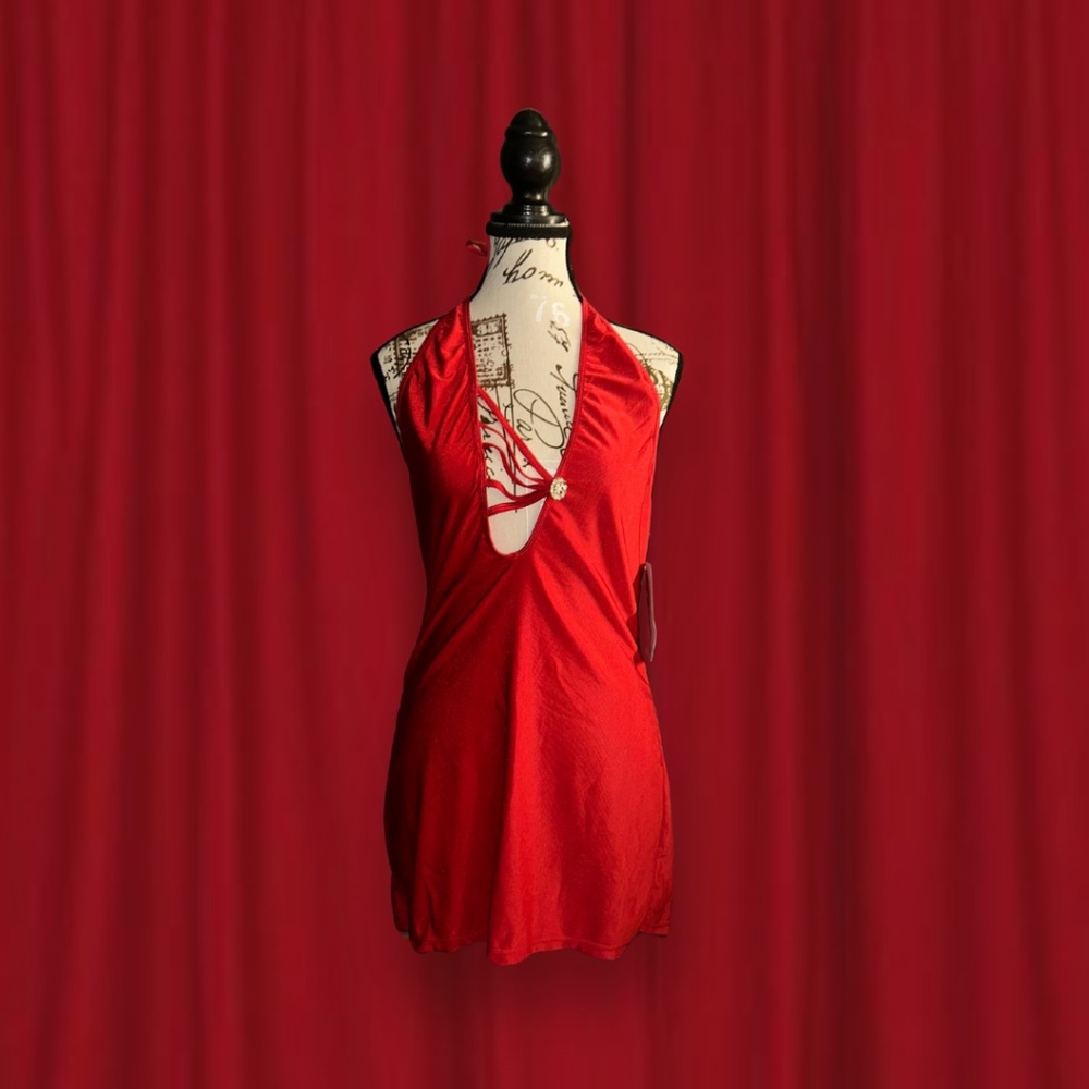 deadstock red mini club dress